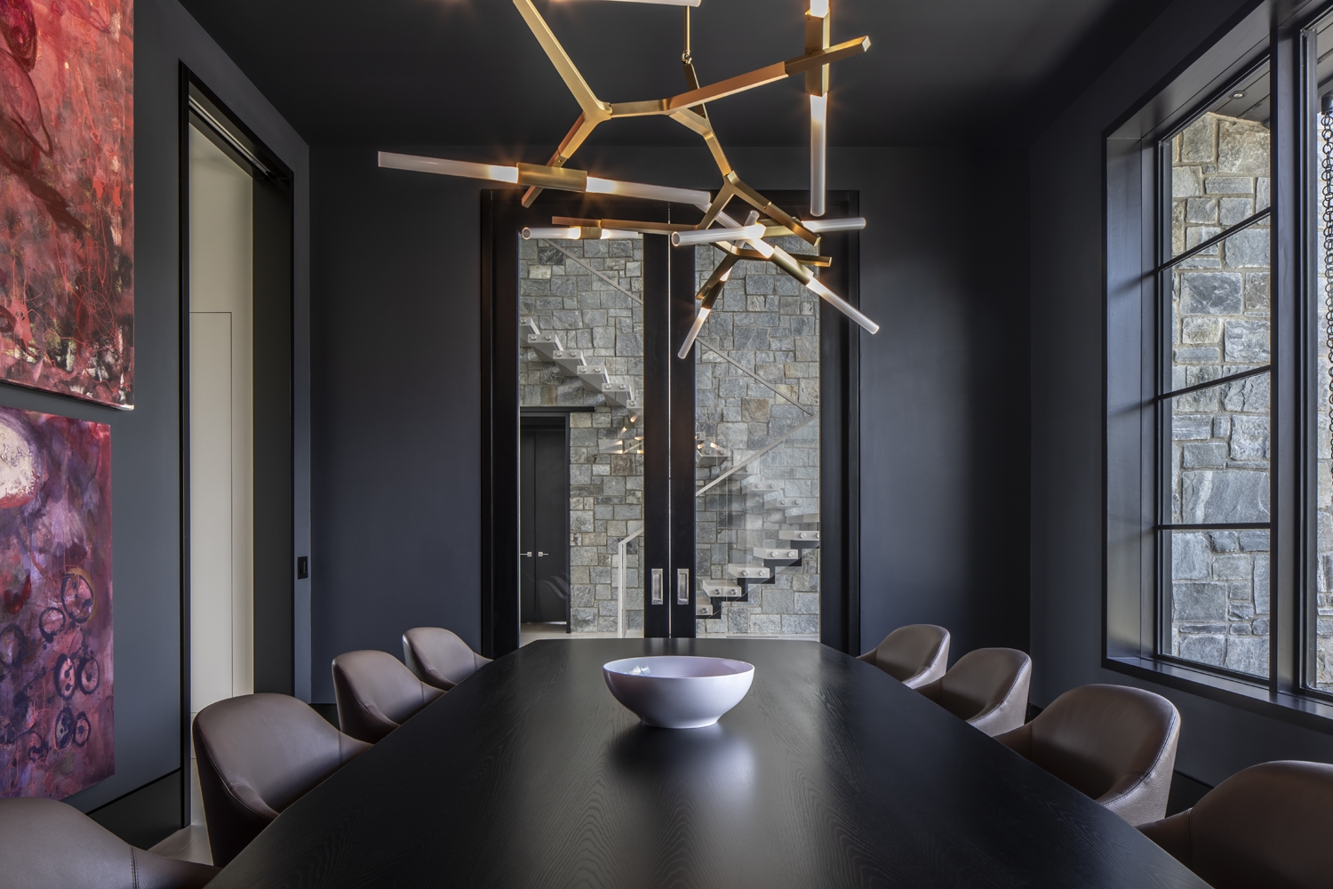 modern black dining room gold chandelier 